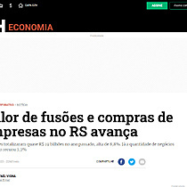 Valor de fuses e compras de empresas no RS avana